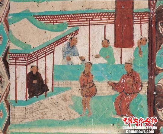 学堂。莫高窟第468窟。敦煌研究院供图